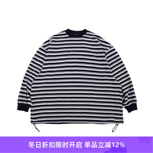 天竺棉条纹宽松廓形长袖 STRIPES BALLOON 气球T恤 ness