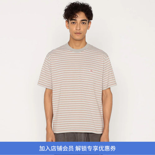 DANTON POCKET T-SHIRT 男装针织口袋条纹圆领短袖T恤