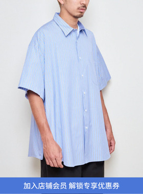 is-ness SLEEVE SHIRT THOMAS MASON面料 侧开拉链廓形短袖衬衫