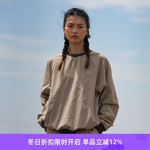 套头机能性长袖 WHEELS 男女款 WIND 圆领运动卫衣 and