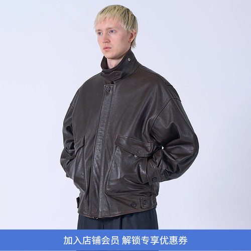 YOKE Leather Flight Jacket A-2牛皮军事飞行夹克