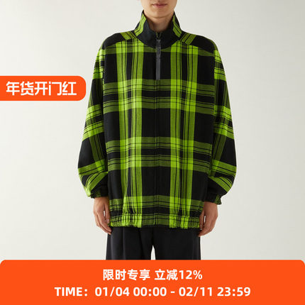 N.HOOLYWOOD BLOUSON 廓形军事风立领格子夹克外套