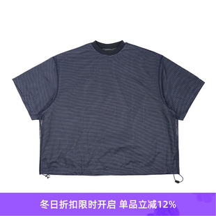 LAYERED BORDER BALLOON MESH天竺棉网眼拼接透气廓形T恤 ness