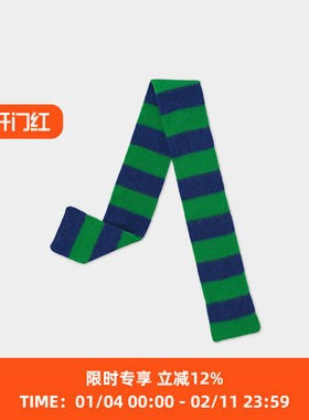 JO GORDON Small Brushed Stripe Scarf 羊羔毛拼色条纹围巾