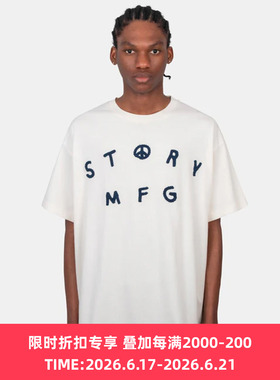 Story mfg GRATEFUL TEE SS 有机棉手工钩针圆领短袖T恤