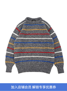 Howlin SIX BLADE KNIT 男女中性款条纹绵羊毛圆领毛衣