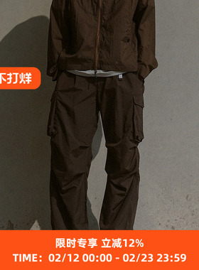 WHEELS and WIND 男女款宽松廓形多口袋休闲机能性长裤