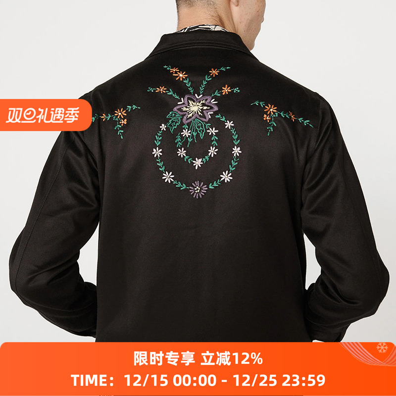 YMC丝棉混纺花朵刺绣夹克外套