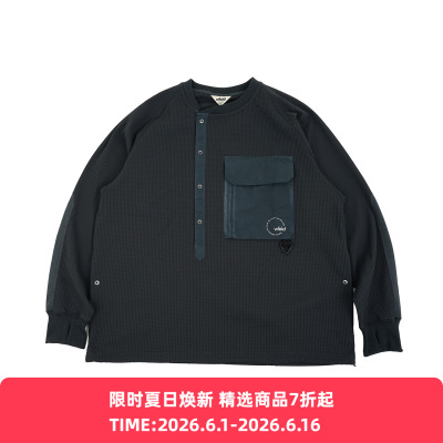 WFELD DryWaffle Henley Neck Shirt 吸湿速干亨利领华夫格衬衫