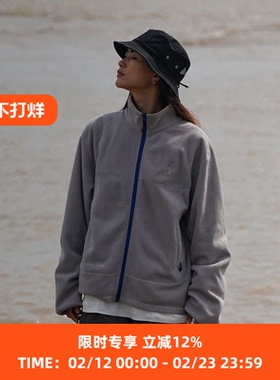 WHEELS and WIND 男女款 撞色摇粒绒开衫夹克外套