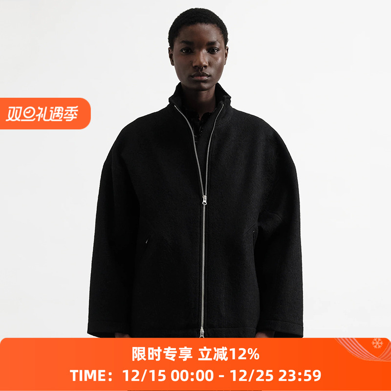 YMC AARON ZIP JACKET 意大利羊毛女装廓形立领夹克外套