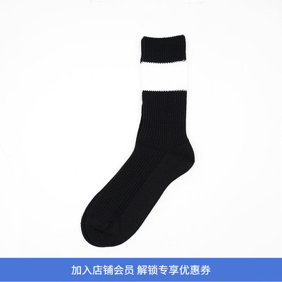 KRIME宽条纹百搭男细线长袜