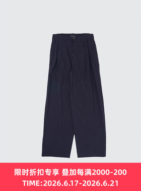 YOKE Garment-dyed 3pleated Tapered 近江日晒三褶宽松锥形长裤