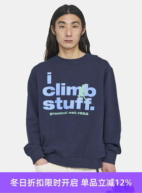 GRAMICCI I CLIMB STUFF SWEATSHIRT 印花圆领套头长袖卫衣