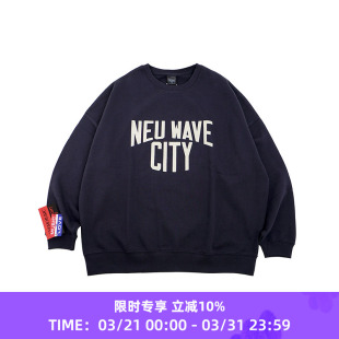 ness SHIRTS NEU SWEAT 音乐系列复古新浪潮圆领套头卫衣 WAVE