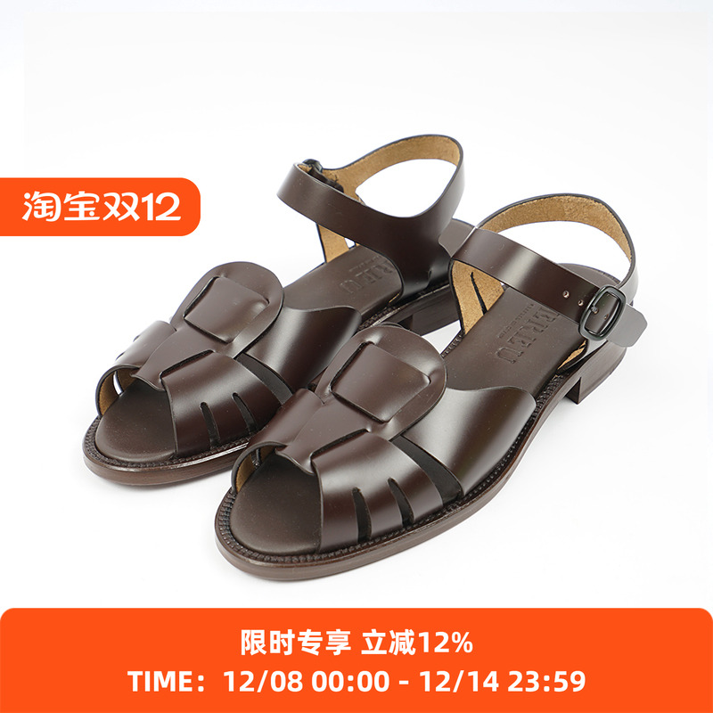 HEREU平底鱼嘴渔夫凉鞋