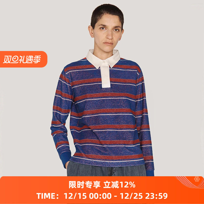 YMC棉混纺毛巾布拼色套头卫衣