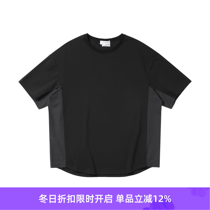 PRIMEE短袖精梳棉涤拼接机能