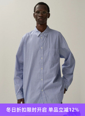 ATON GIZA BROAD WASHED SHIRT中性款超长埃及棉水洗宽松长袖衬衫