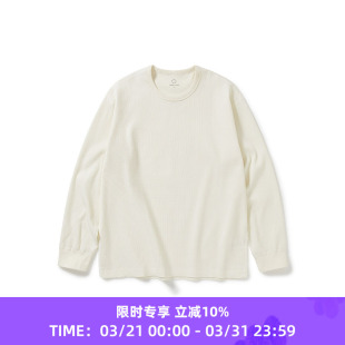 男女日本帝人机能性吸湿速干华夫格长袖 WIND 圆领T恤 and WHEELS