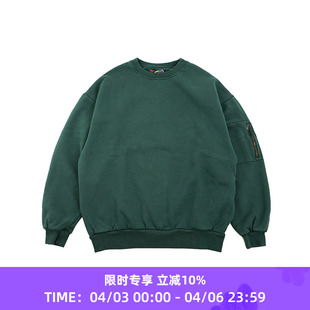 NECK 成衣染色宽松廓形圆领套头卫衣 CREW DYED ness PIGMENT