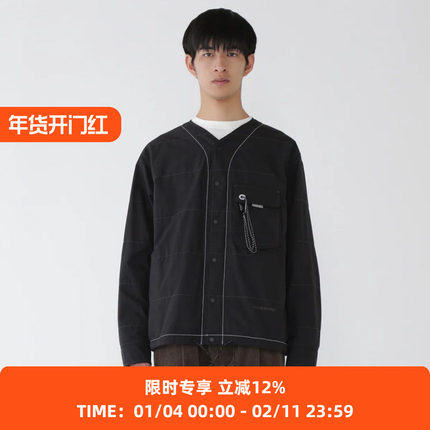 and wander C/N Octa 男女内里抓绒宽松廓形机能性无领夹克外套