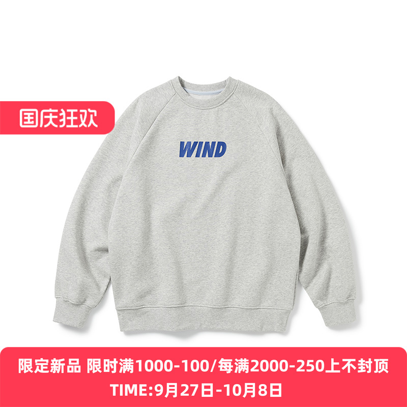 WHEELS and WIND 男女中性款运动风圆领卫衣