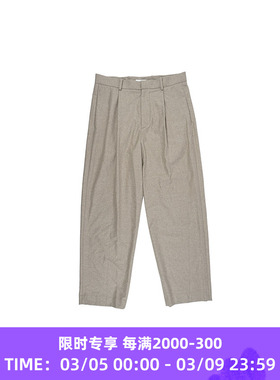 ATON MERINO COLLEGE FLANNEL WIDE PANTS美利奴羊毛法兰绒阔腿裤