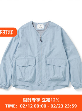 WHEELS and WIND 防泼水耐磨男女无领夹克外套