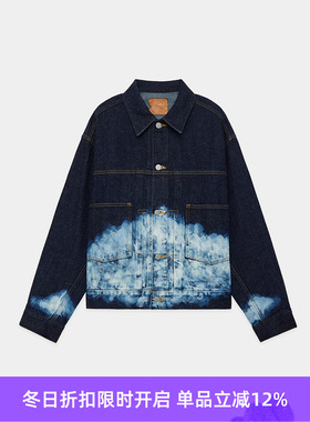 Markaware SHORT DENIM JACKET 有机棉丝绸混纺褪色加工牛仔夹克