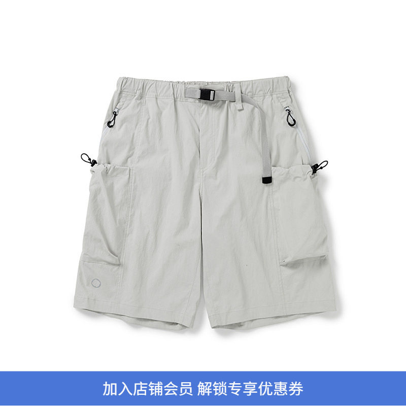 WHEELS and WIND 男女中性款防泼水防撕裂伸缩性机能风短裤