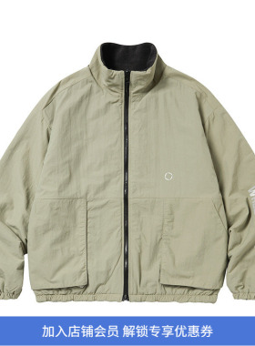 WHEELS and WIND reversable fleece jacket 双面穿抓绒棉服夹克