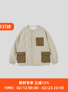 PRIMEE 男女中性款绗棉无领夹克外套