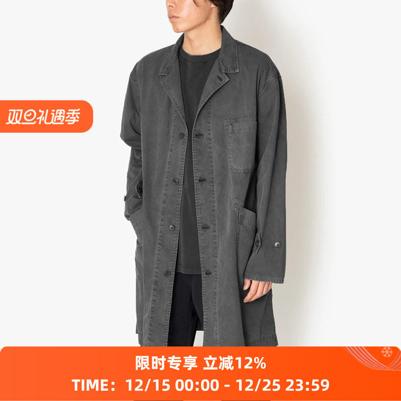 天然染色工装风衣外套