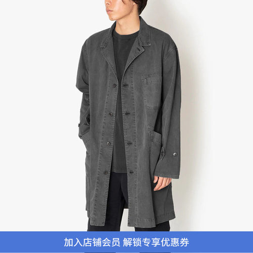 天然染色工装风衣外套