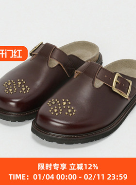 Hender Scheme dense 日本手工制女式皮革包头拖鞋