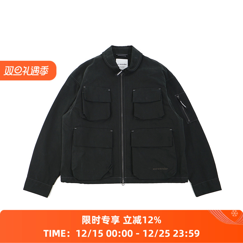 and wander C/PE twill field jacket(M) 立体口袋军事风工装夹克