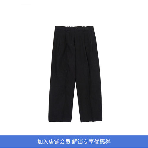YOKO SAKAMOTO DOUBLE PLEATED TROUSERS 丝棉混纺双摺宽松长裤