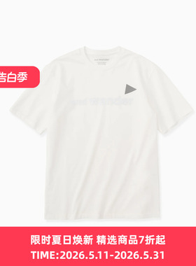 and wander Ref T (M)男装反光LOGO圆领短袖T恤
