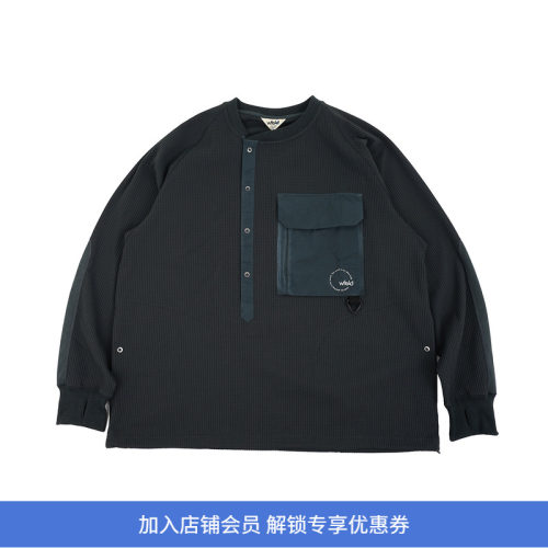 WFELD DryWaffle Henley Neck Shirt 吸湿速干亨利领华夫格衬衫