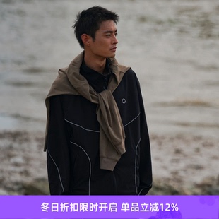 男女款 WIND 机能性反光嵌条运动立领外套 and WHEELS