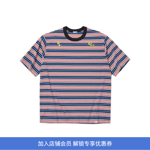 kolor BEACON Tee 条纹拼色圆领短袖T恤