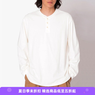 hobo L/S HENLEY NECK TEE COTTON 复古水洗天竺棉亨利领长袖T恤