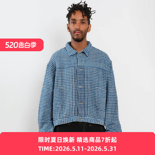 Story mfg SUNDAE JACKET 男女中性款天然染色格子短款夹克外套