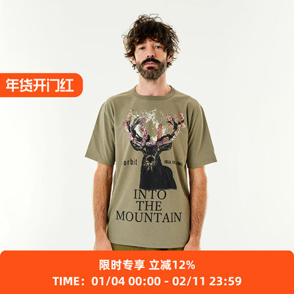 norbit Back Seam Print T-Shirts Nowartt 牡鹿印花户外主题T恤