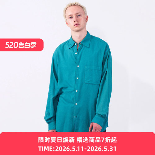 YOKE Cotton Silk Twill Garment-dyed 丝绵混纺特殊成衣染色衬衫