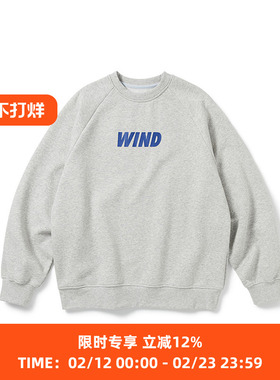 WHEELS and WIND 男女中性款运动风圆领卫衣