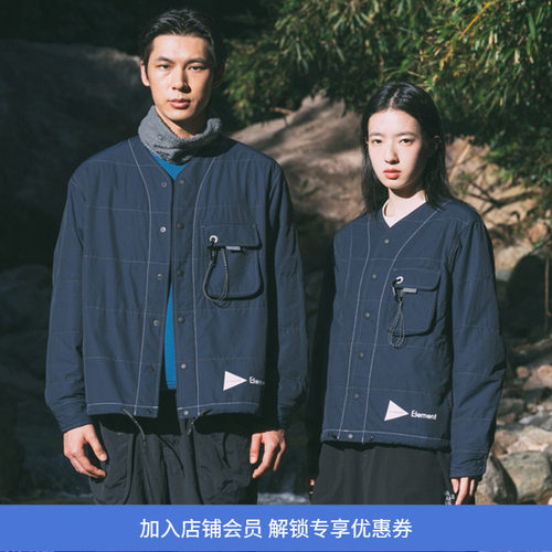 Element x and wander C/N 十周年联名款男女夹绒宽松无领夹克