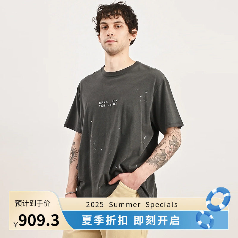 orslow T-SHIRT ORSL JPN PRINT (UNISEX) 复古水洗泼墨做旧T恤