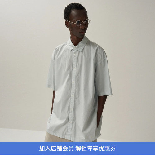 ATON COTTON LAWN OVERSIZED SHORT SLEEVE SHIRT 廓形短袖衬衫